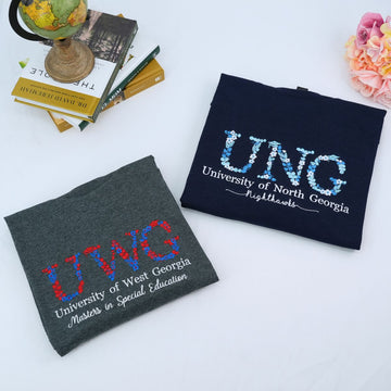 Custom Embroidered College Floral Letter Hoodie - University Freshman Gift