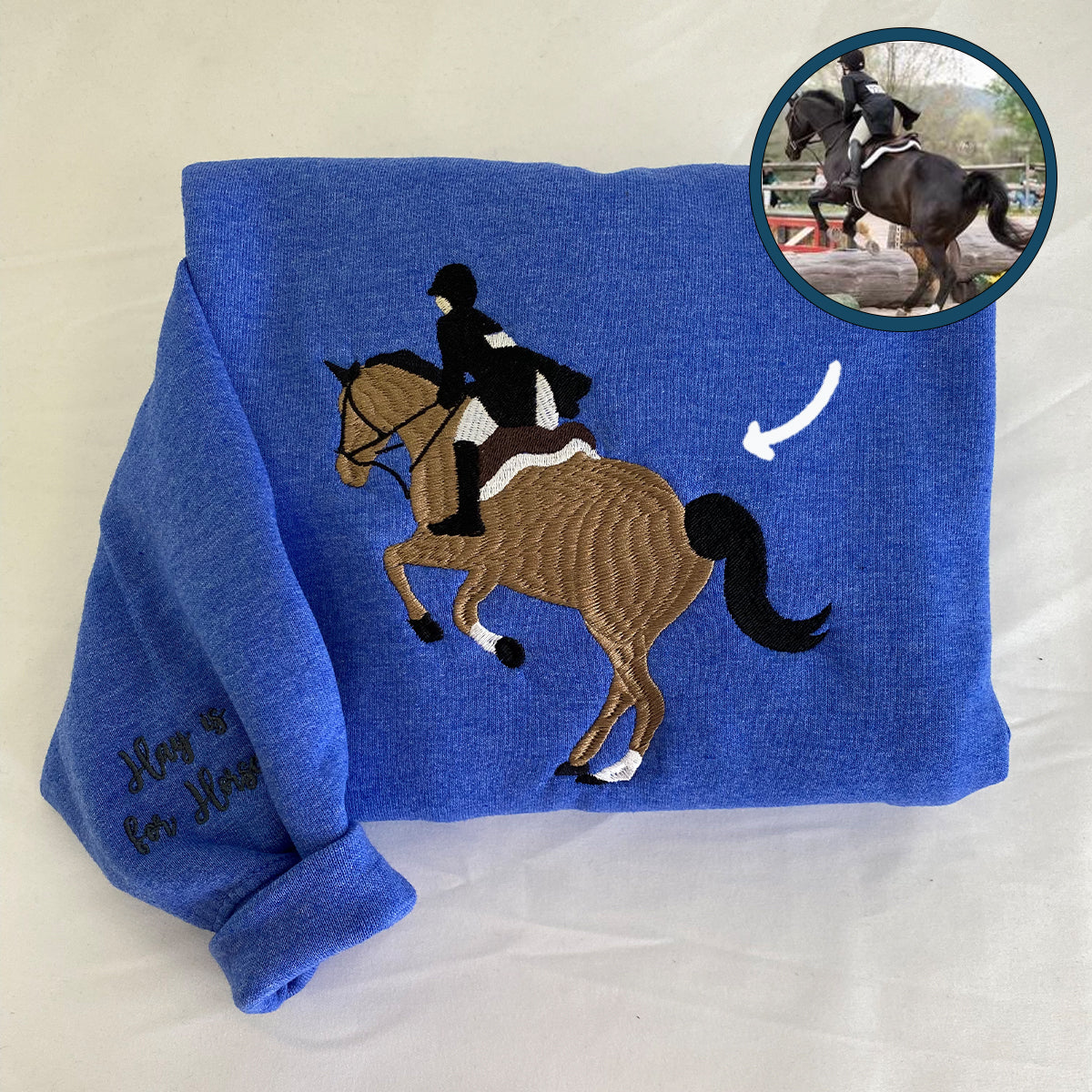 Custom Embroidered Horse Lovers Hoodie - Personalized Equestrian Gift Sweatshirt