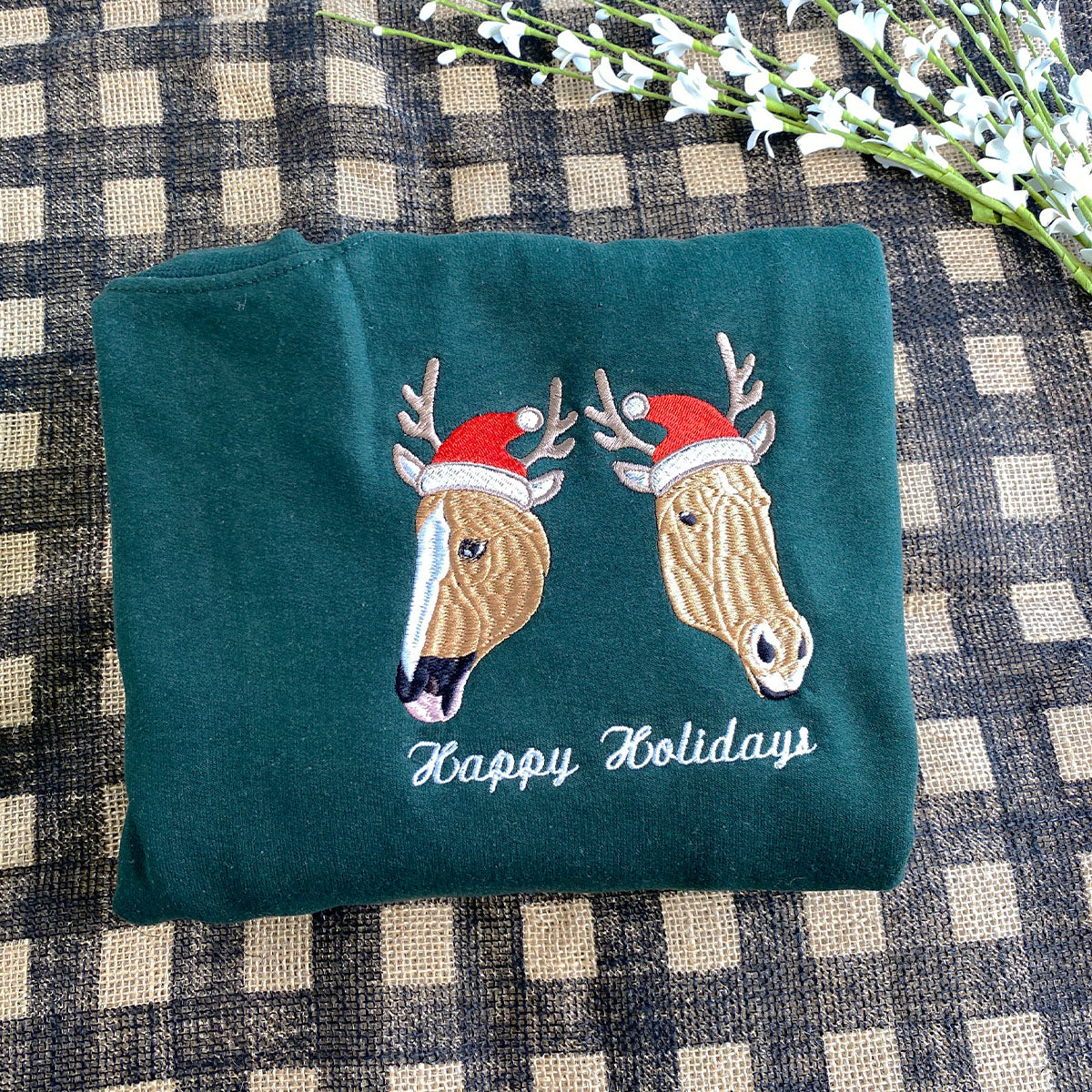 Custom Embroidered Horse Lovers Hoodie - Personalized Equestrian Gift Sweatshirt