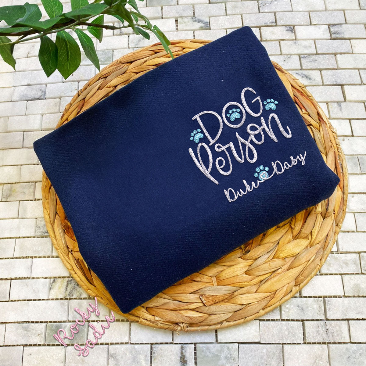 Custom Embroidered Dog Person Sweatshirt with Pet Names - Personalized Dog Lover Gift