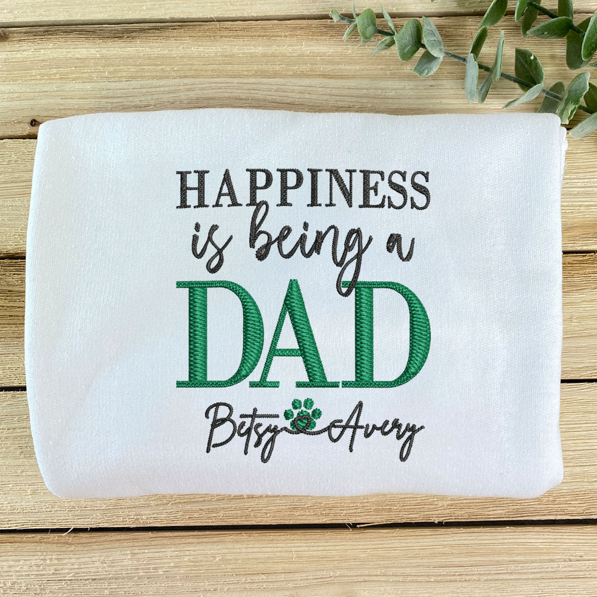 Custom Embroidered Dad Sweatshirt with Kids Names - Personalized Father's Day Gift Hoodie