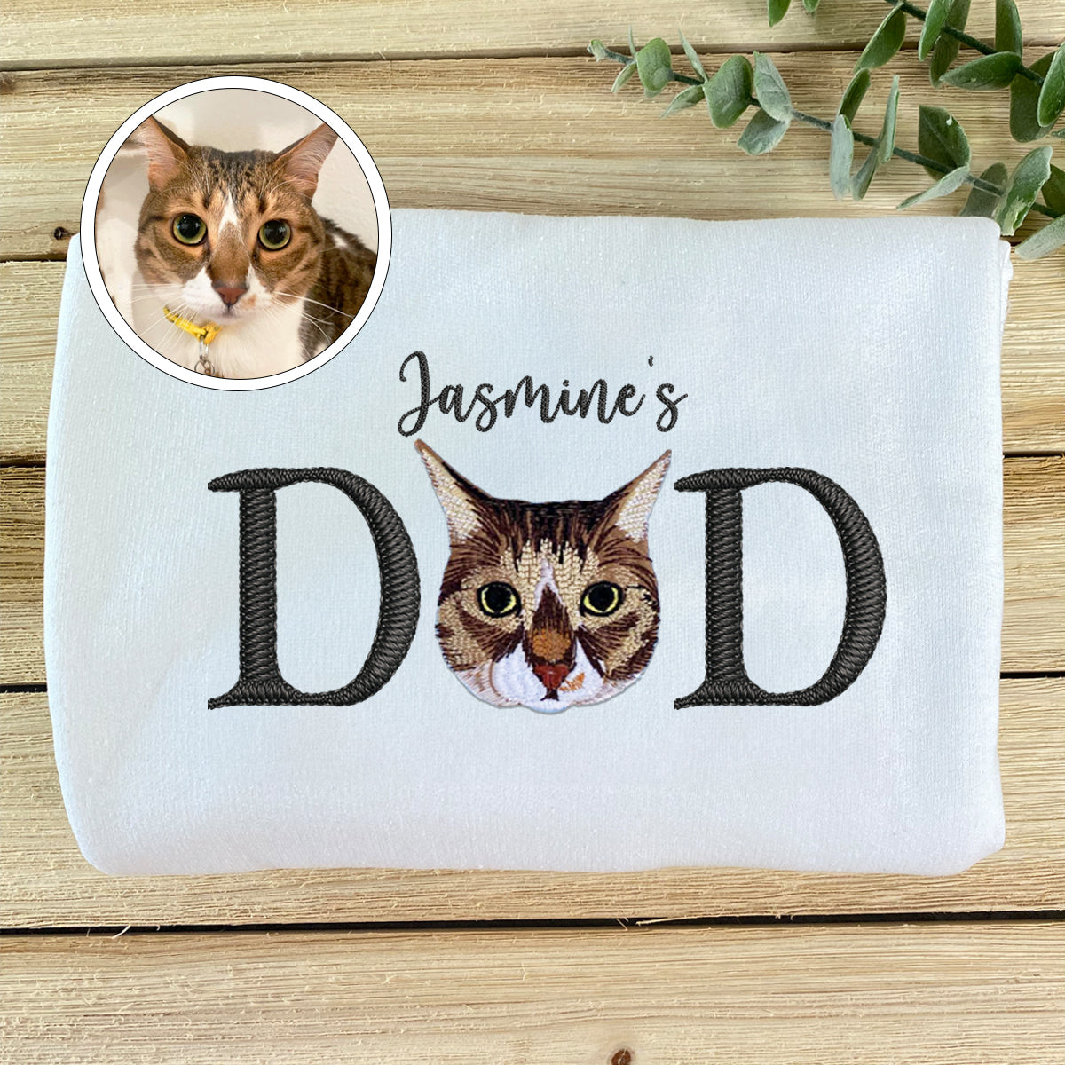 Custom Embroidered Pet Dad Hoodie with Pet Name - Personalized Dog Father Gift