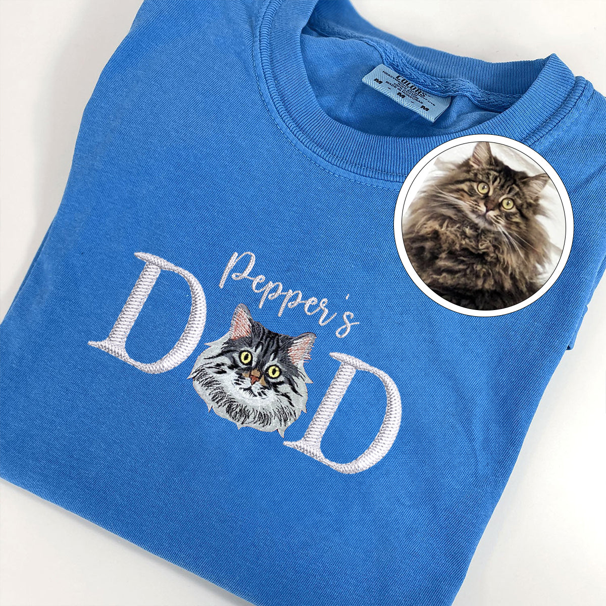 Custom Embroidered Pet Dad T-Shirt with Pet Name - Personalized Dog Father Gift