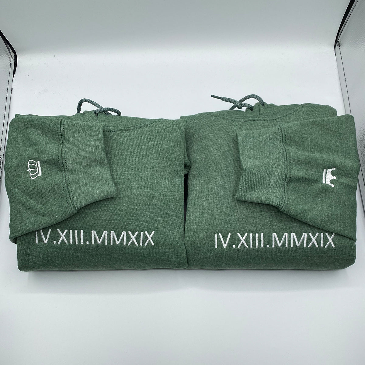 Custom Embroidered Anniversary Hoodie with Roman Numeral Date - Personalized Couple Gift