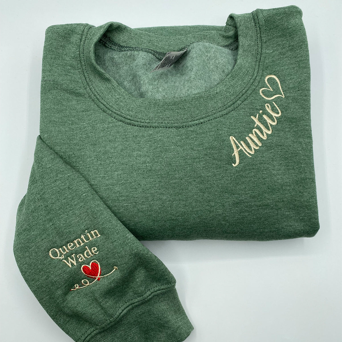 Custom Embroidered Aunt Hoodie with Names on Sleeve - Personalized Aunt Gift