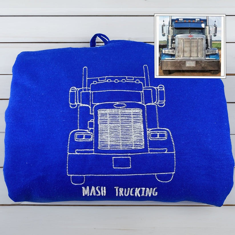 Custom Embroidered Car Outline Hoodie from Photo - Personalized Car Lover Gift