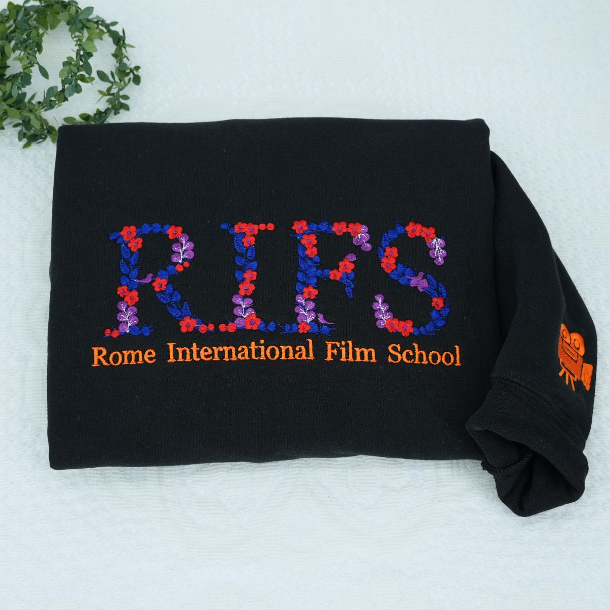Custom Embroidered College Floral Letter Hoodie - University Freshman Gift