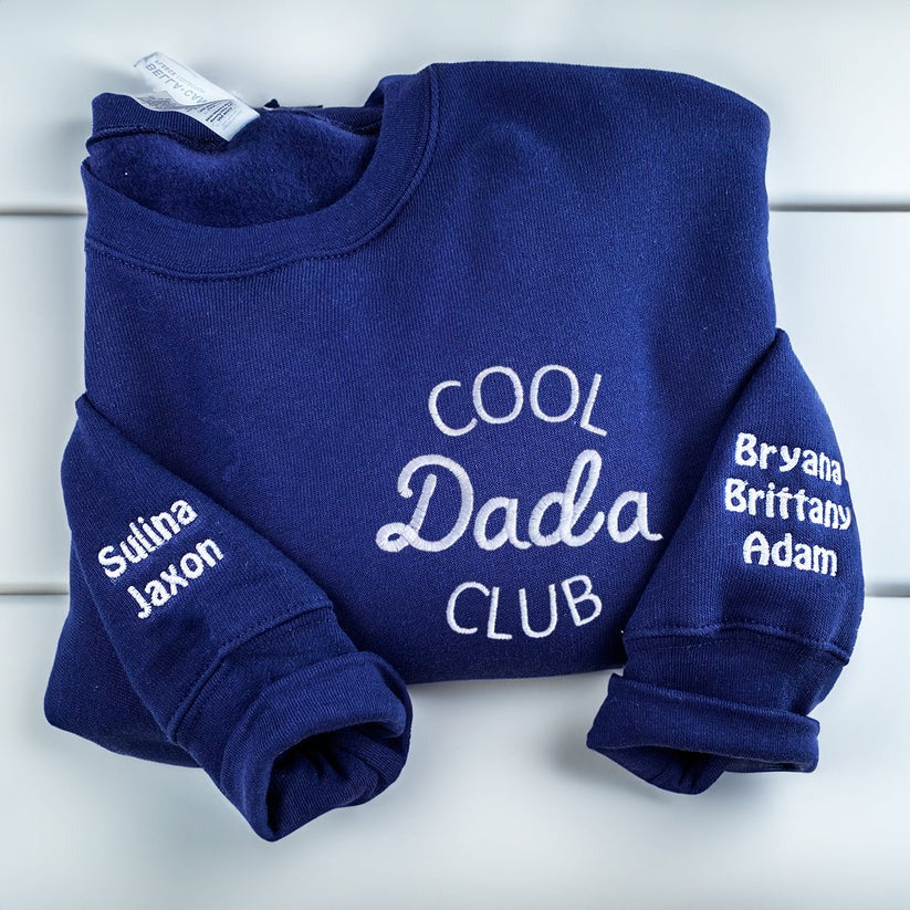 Custom Embroidered Cool Dads Club Hoodie with Kids Names - Unique Father Gift