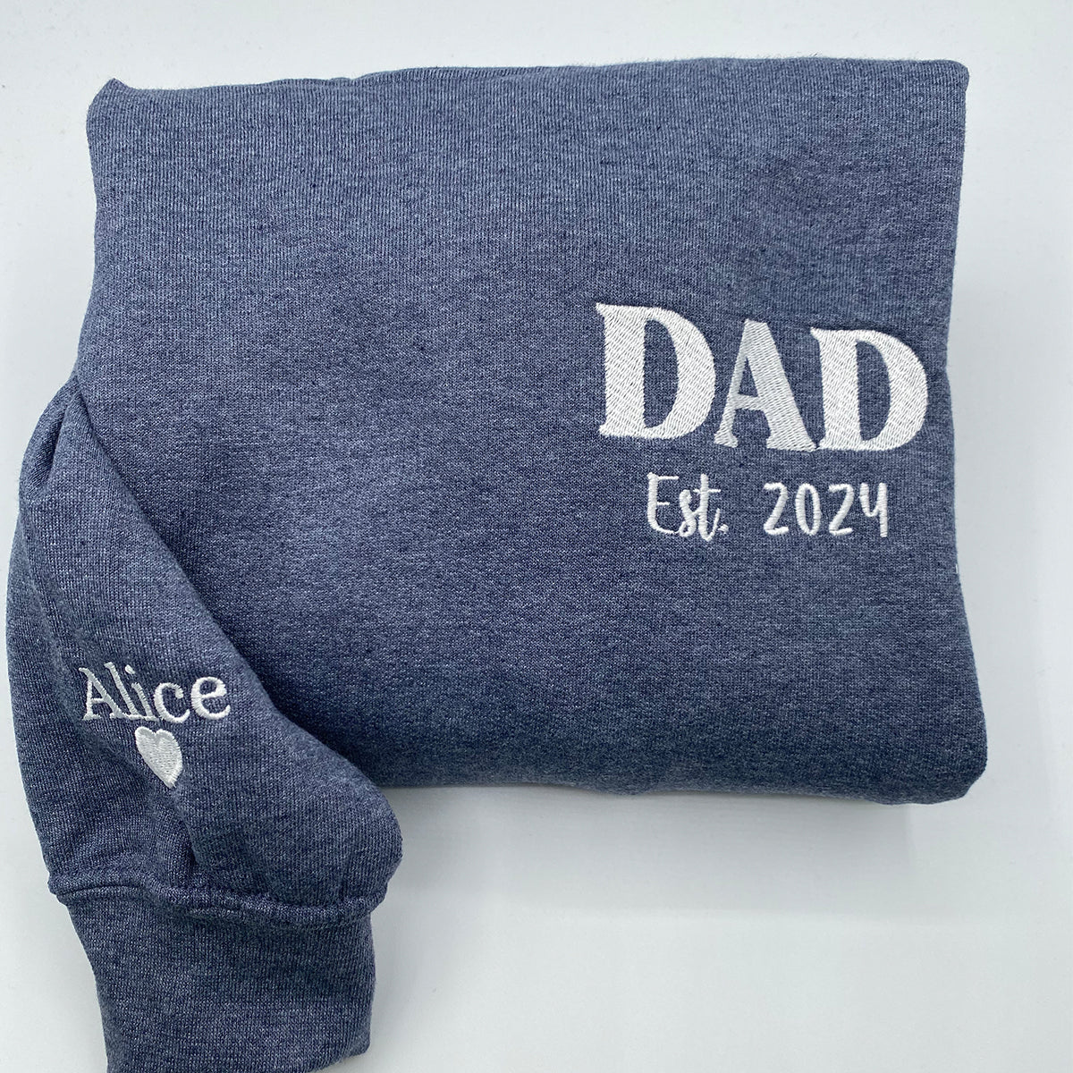 Custom Embroidered Dad Est Year Hoodie - Personalized Father's Day Gift