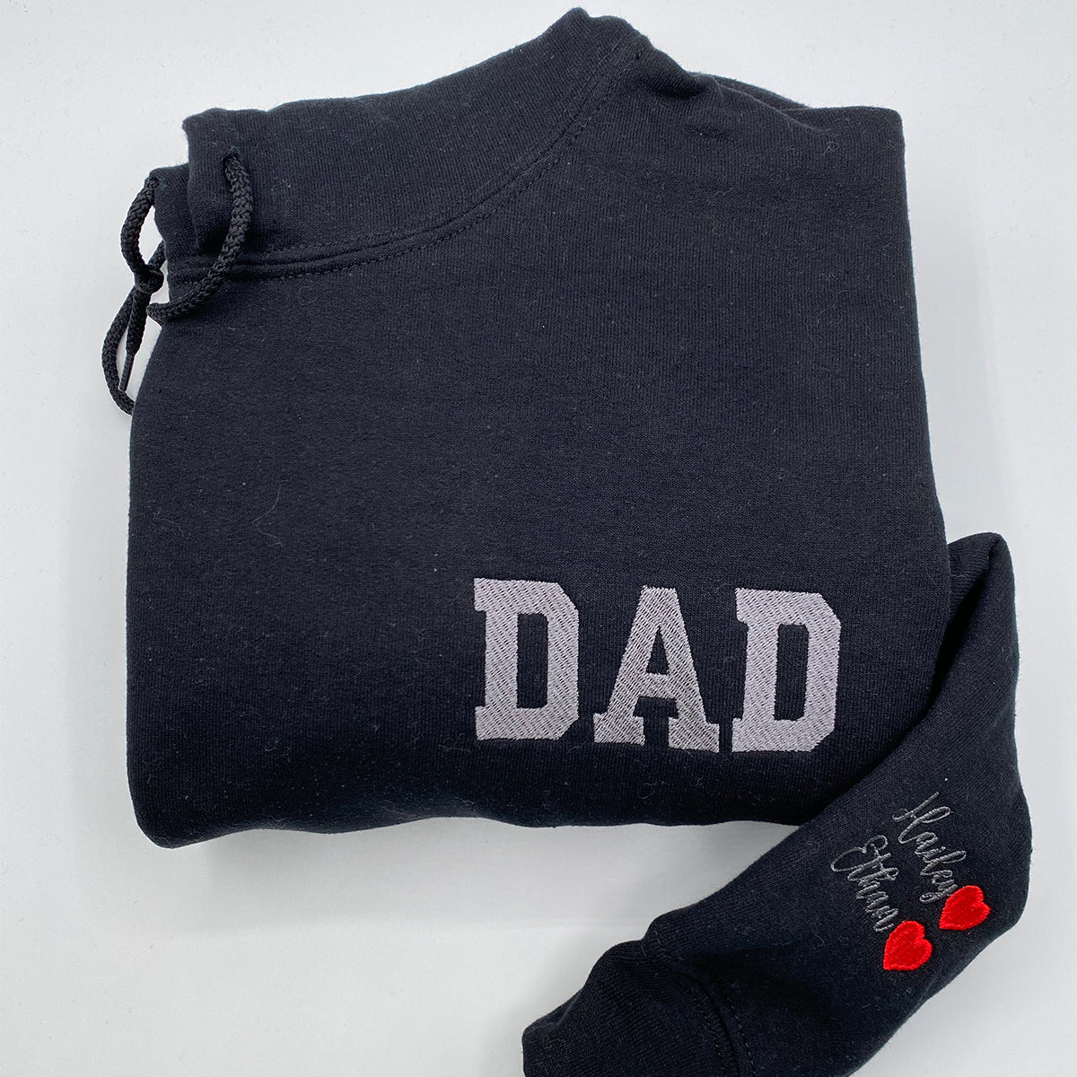 Custom Embroidered Dad Est Year Hoodie - Personalized Father's Day Gift