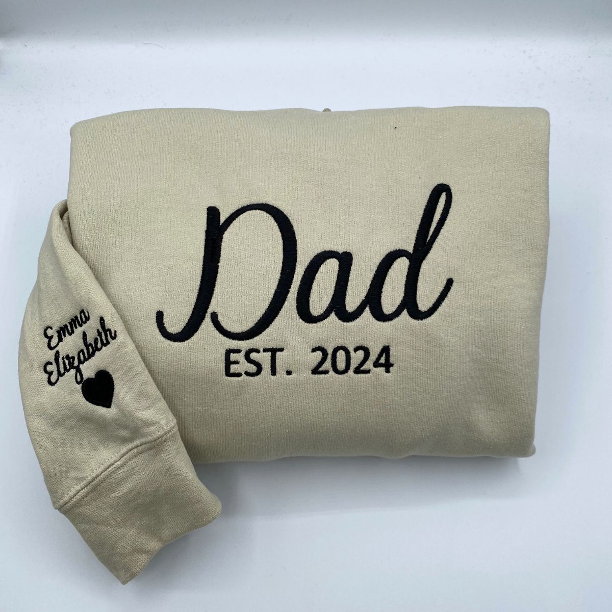 Custom Embroidered Dad Hoodie with Est Year - Personalized Father Gift