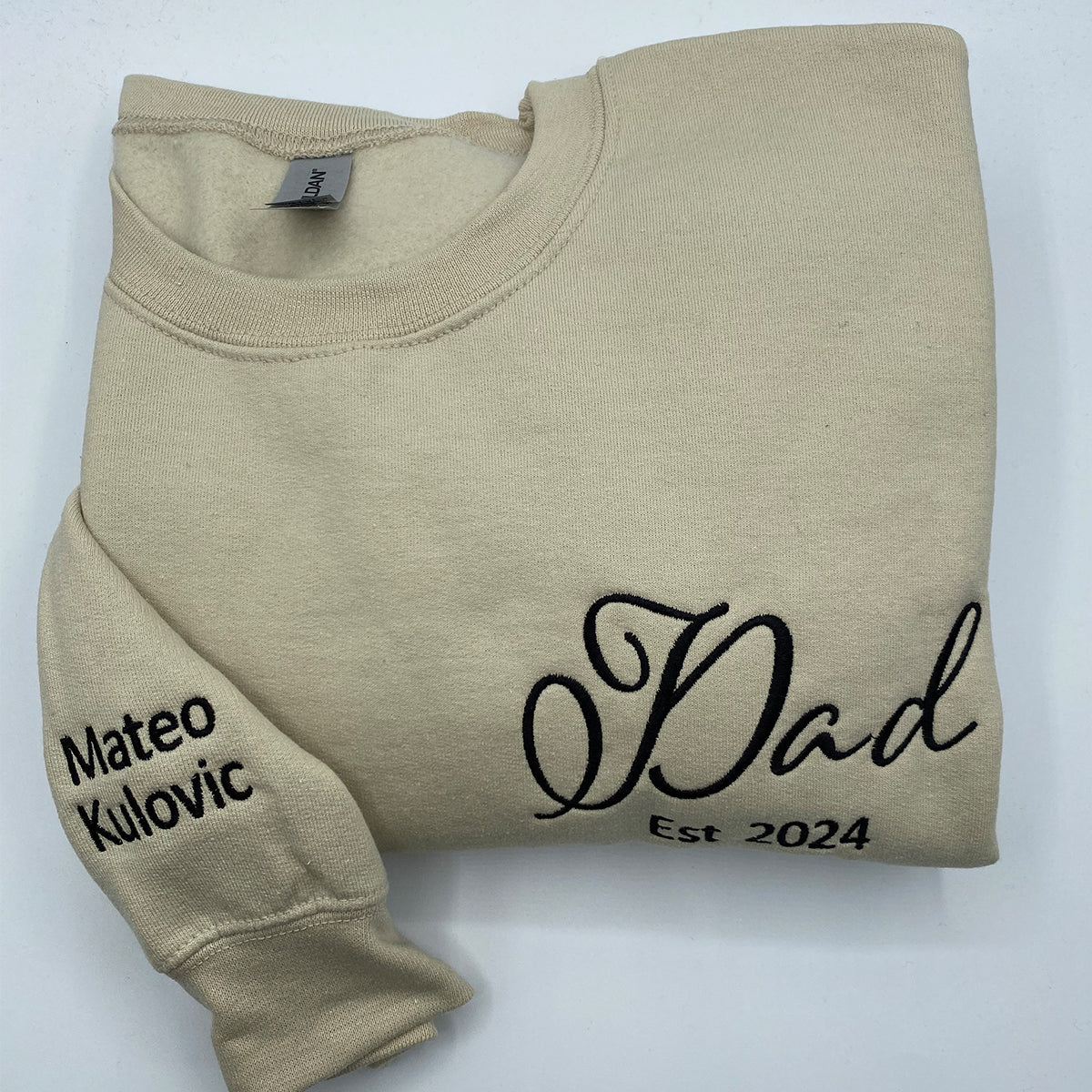 Custom Embroidered Dad Hoodie with Est Year - Personalized Father Gift