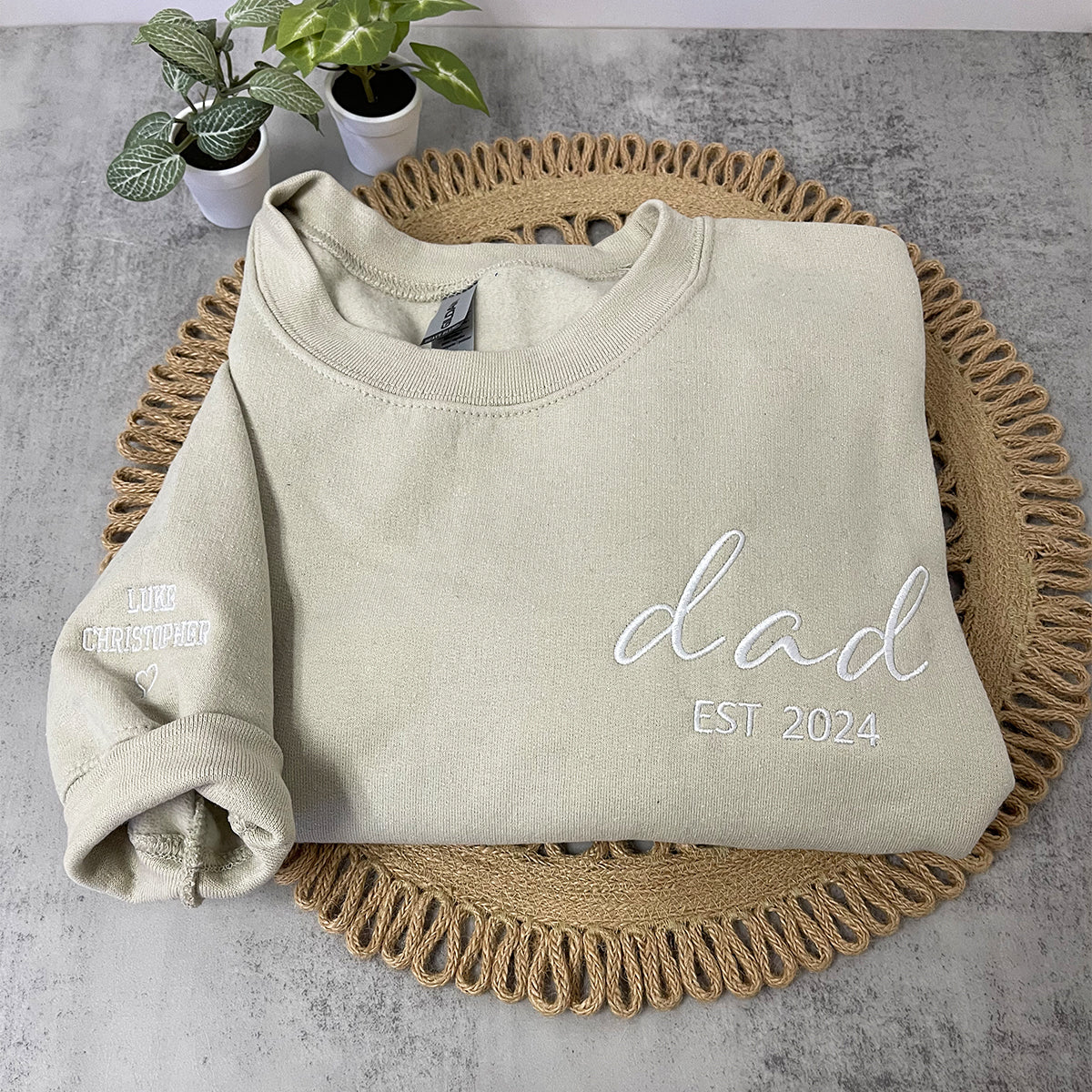 Custom Embroidered Dad Hoodie with Est Year - Personalized Father Gift