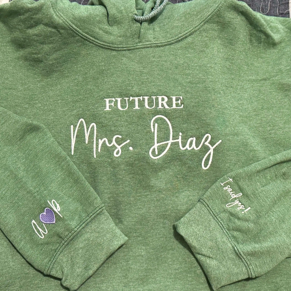Custom Embroidered Future Mrs Hoodie - Personalized Engagement Gift for Bride