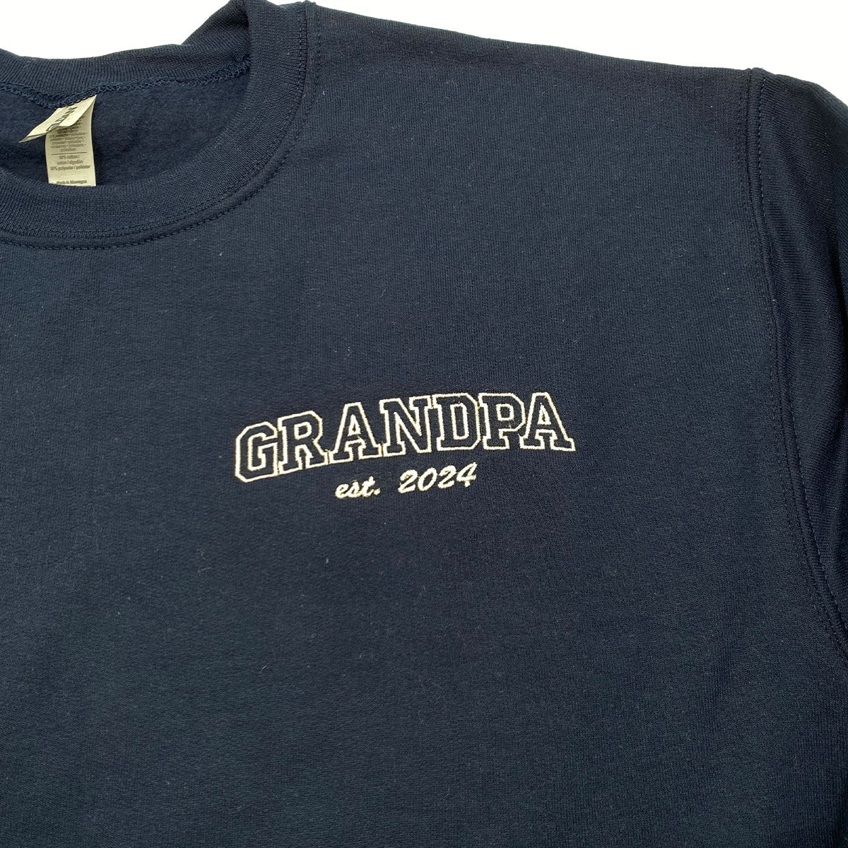 Custom Embroidered Grandpa Hoodie with Kids Names & Est Year - Father's Day Gift