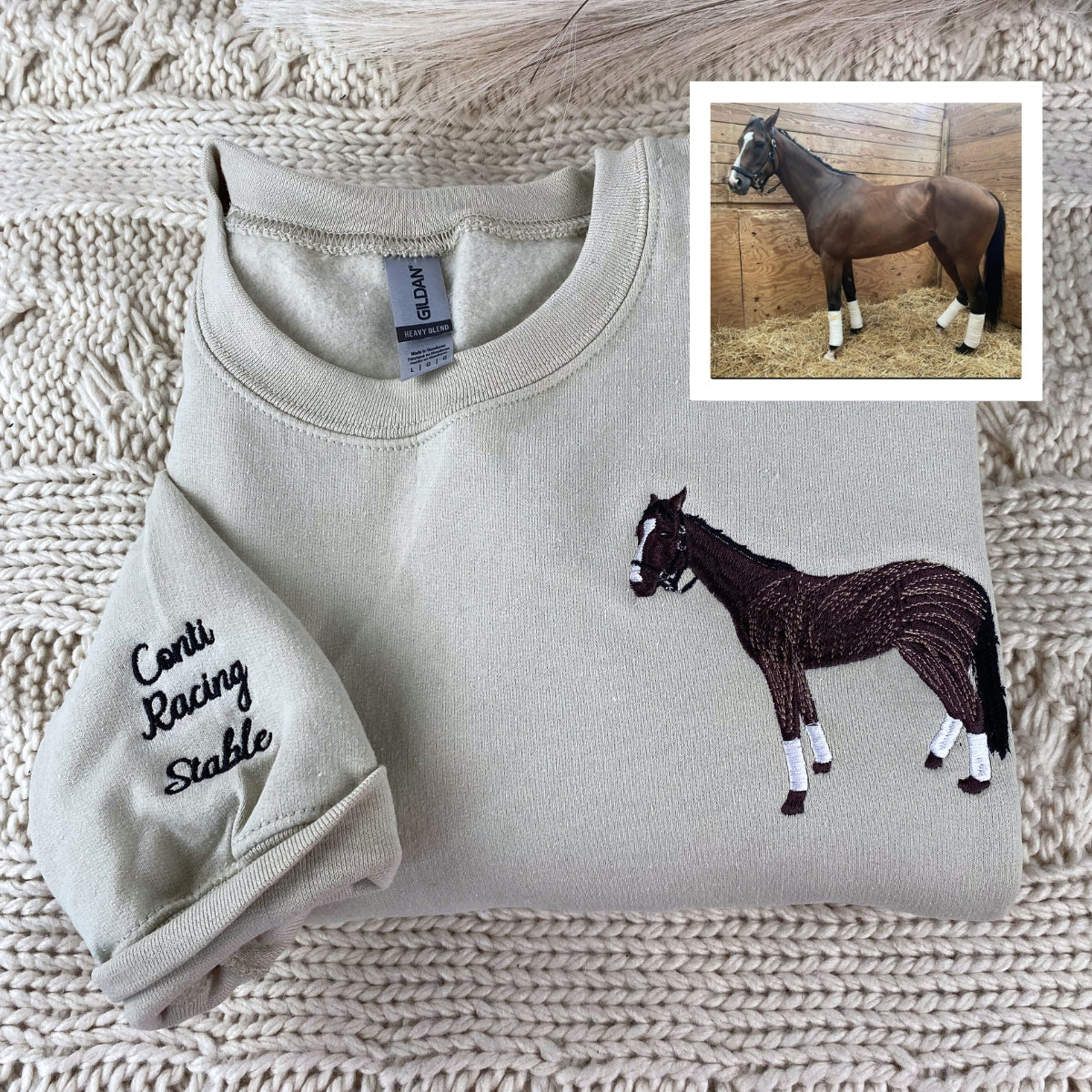 Custom Embroidered Horse Lovers Hoodie - Personalized Equestrian Gift Sweatshirt