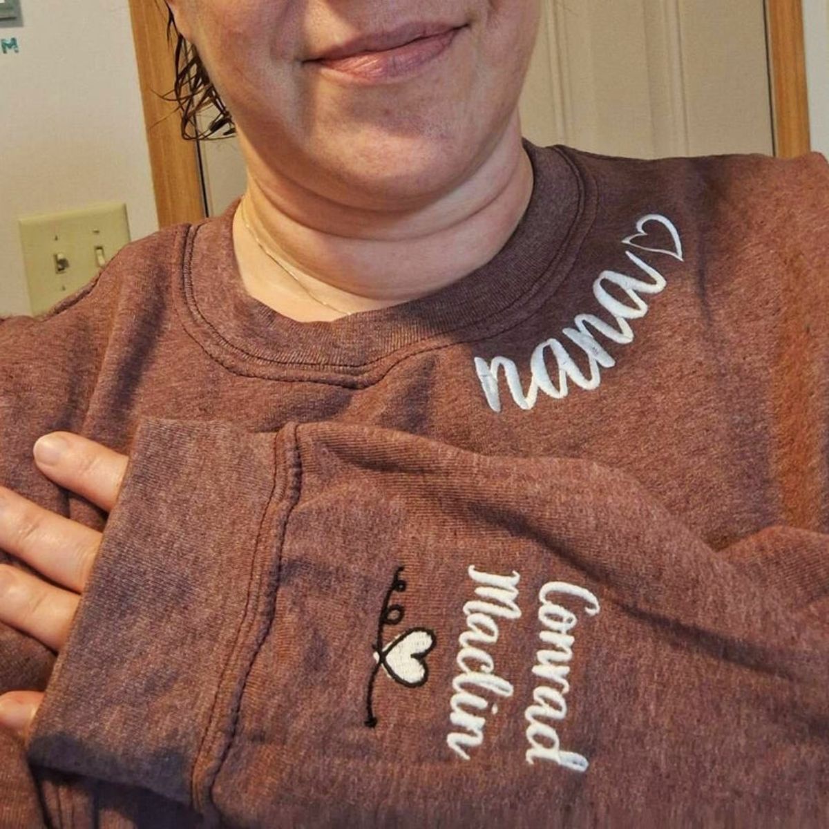 Custom Embroidered Nana Hoodie with Kids Names - Personalized Grandma Gift