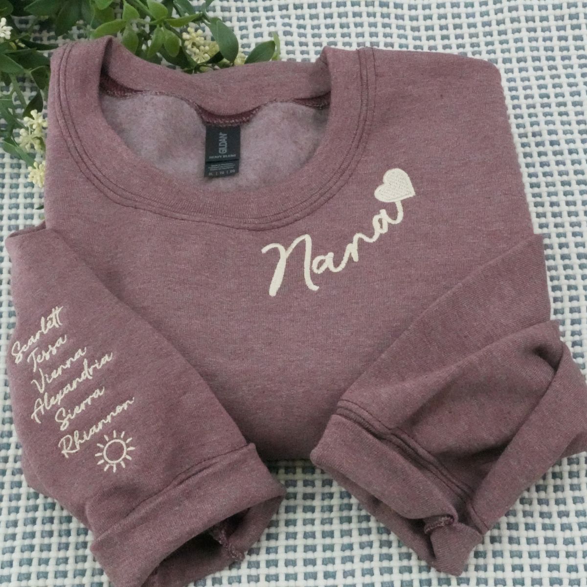 Custom Embroidered Nana Hoodie with Kids Names - Personalized Grandma Gift