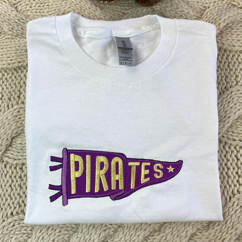 Custom Embroidered Sports Team Pennant Hoodie - Personalized Team Name Gift