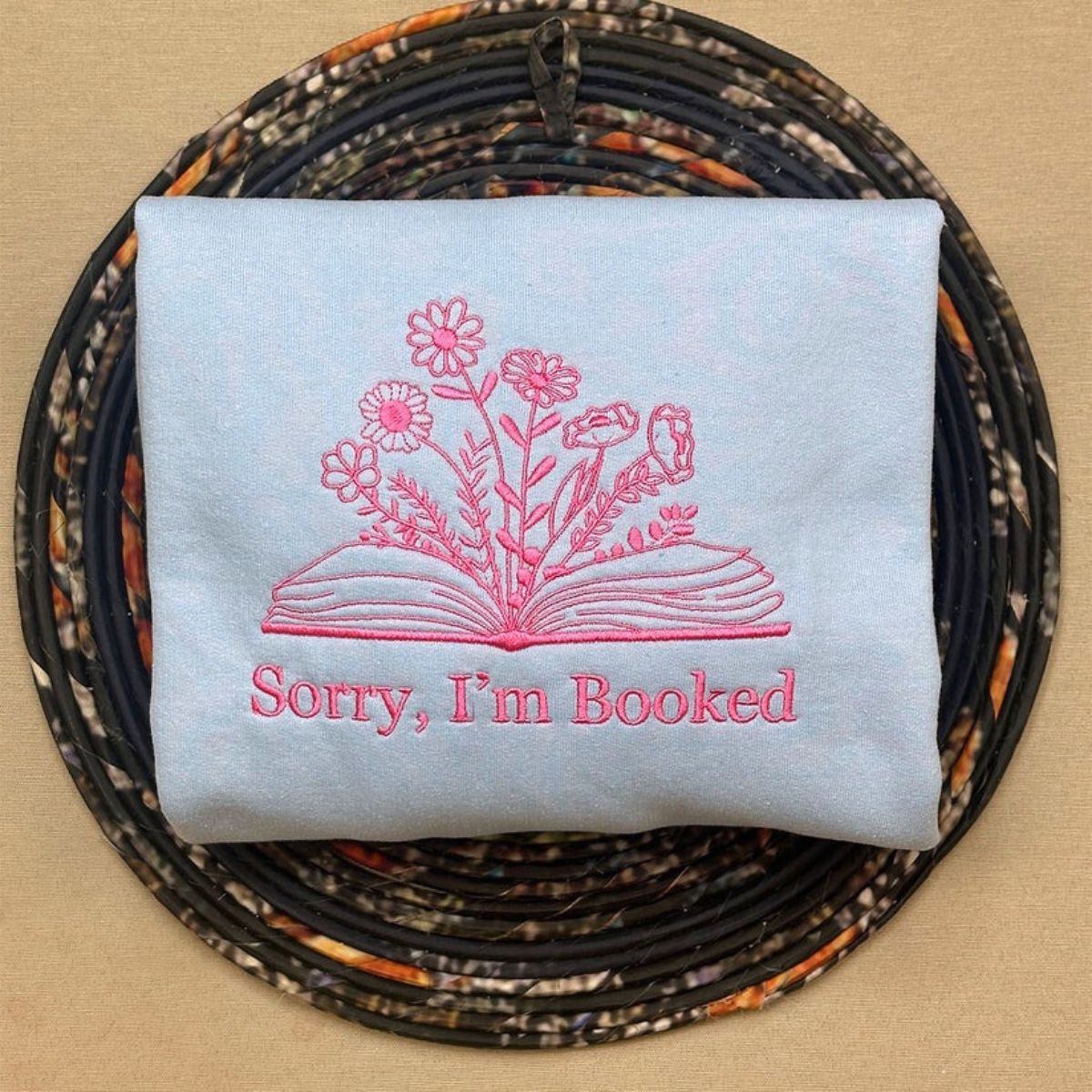 Custom Embroidered Sorry I'm Booked Hoodie with Names - Personalized Book Lover Gift