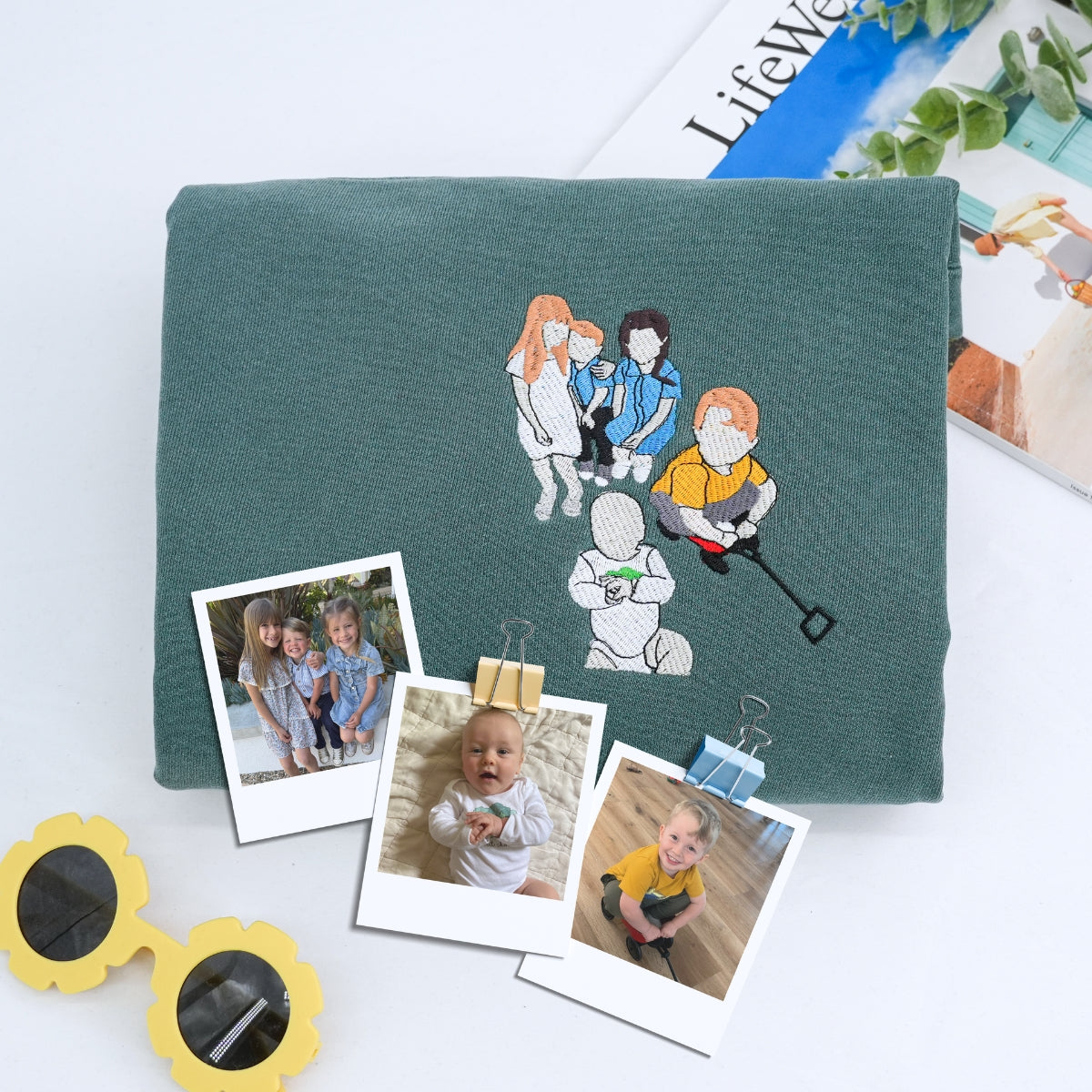 Custom Embroidered Grandson Portrait Hoodie - Personalized Grandson Gift