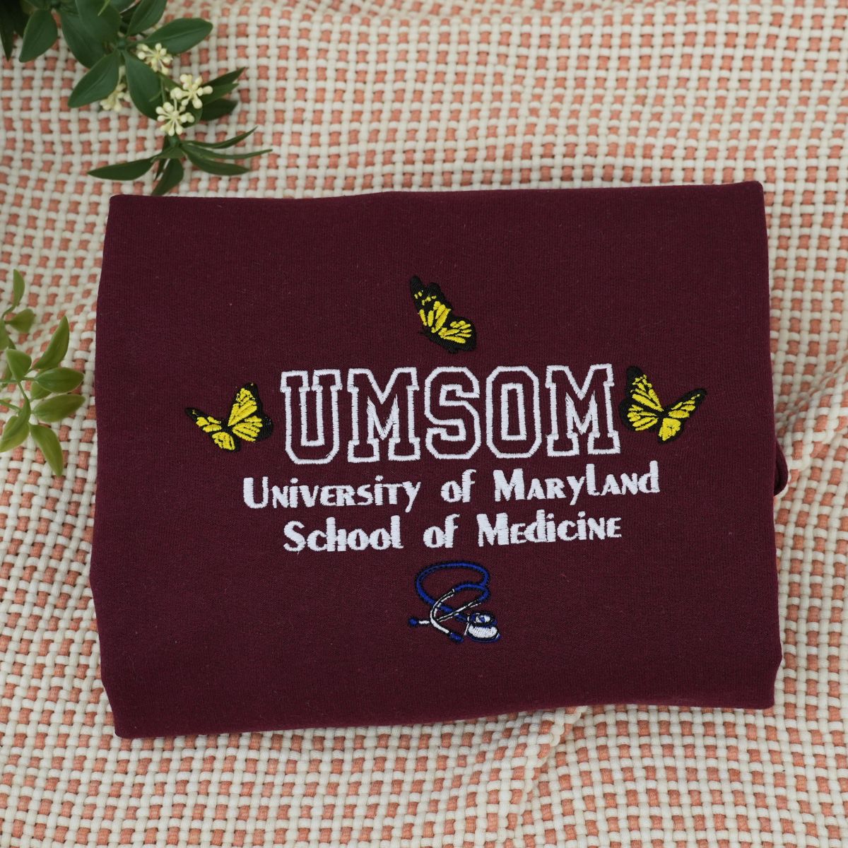 Custom Embroidered Initials Hoodie - Personalized Graduation Back to School Gift