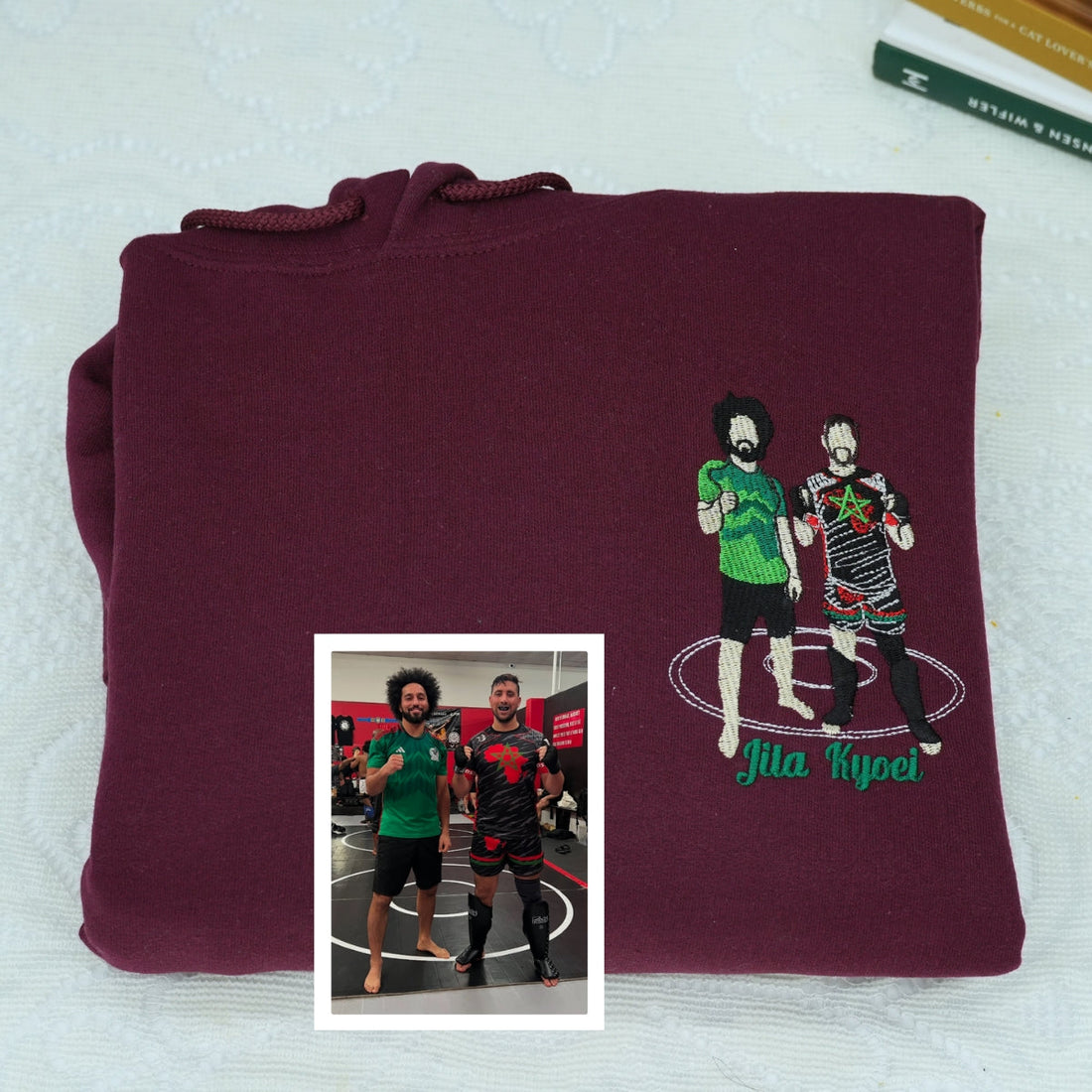 Custom Embroidered Uncle Portrait Hoodie - Personalized Uncle Gift