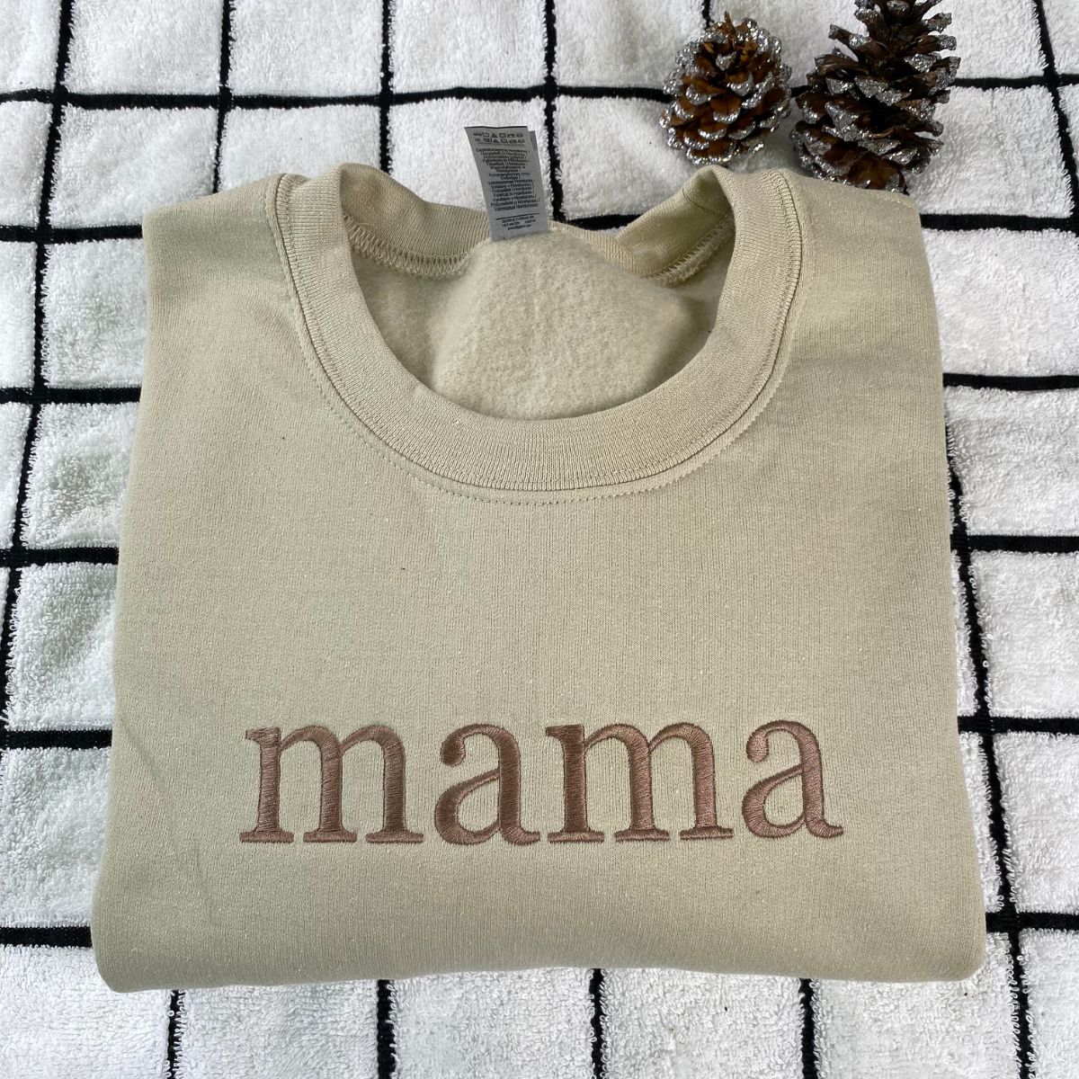 Custom Embroidered Mom Hoodie with Kids Names on Sleeve - Mother's Day Gift